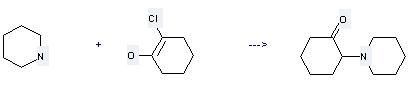 2-Chlorocyclohexanone can react with piperidine to get 2-piperidin-1-yl-cyclohexanone.